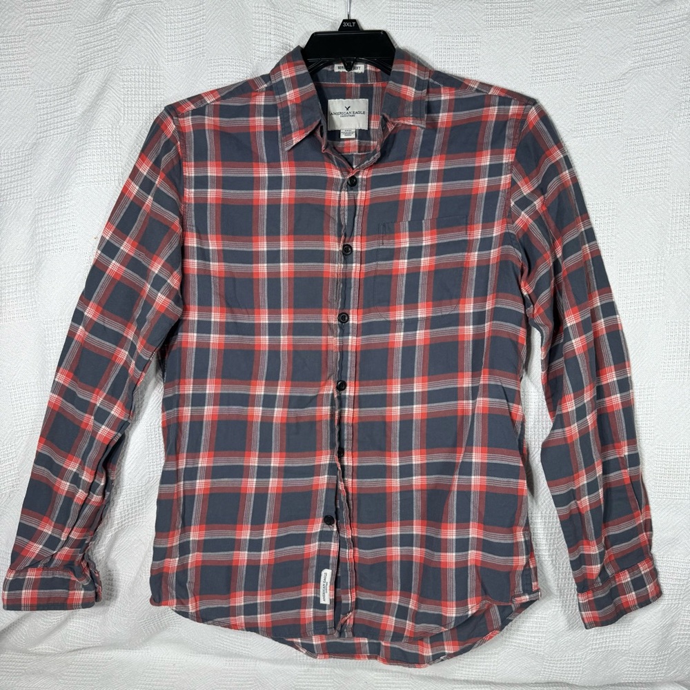 American Eagle Outfitters Women’s Plaid Casual Button‎ Down Shirt size small Vtg